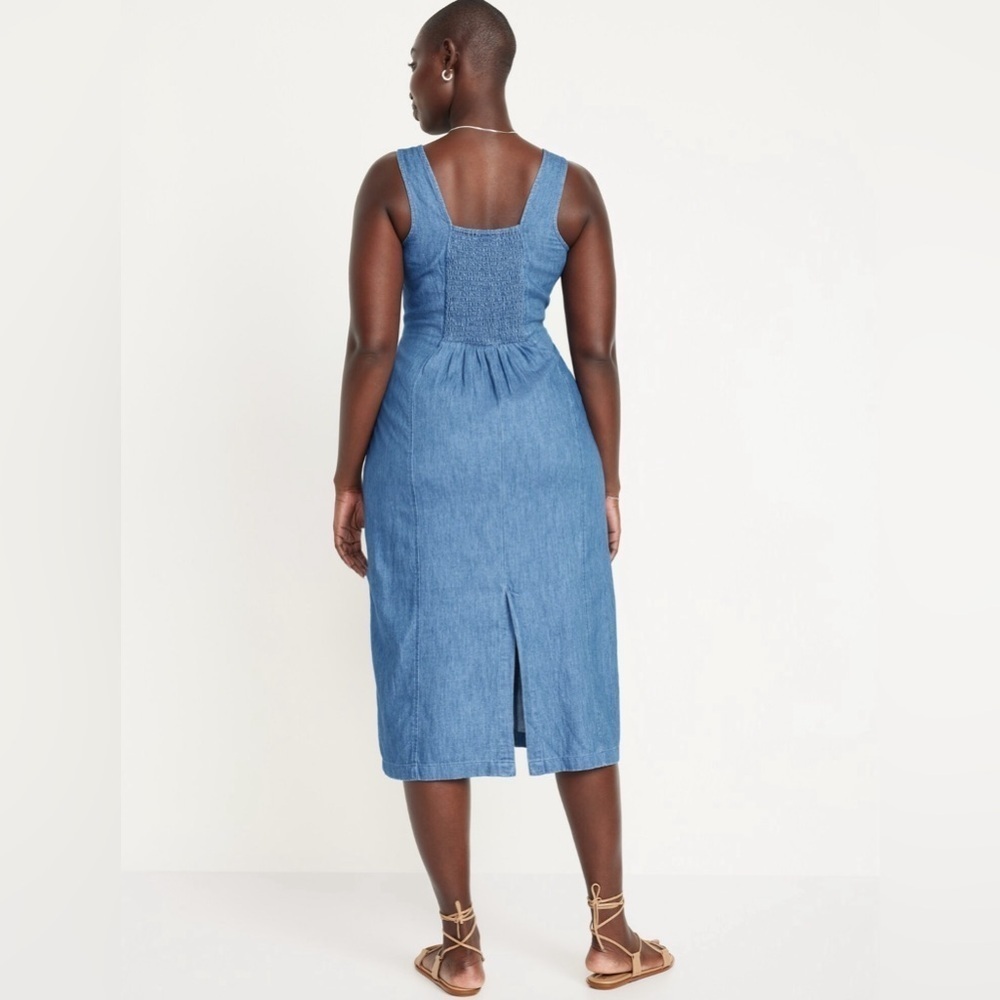 NWT! Old Navy Medium Wash LightWeight Jean Midi Dress - Size XL 🤖 - Picture 6 of 8